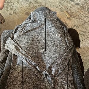 Under Armour Gray Zippered Polo Sweatshirt